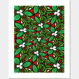 Colorful Glass Flower Pattern Posters and Art